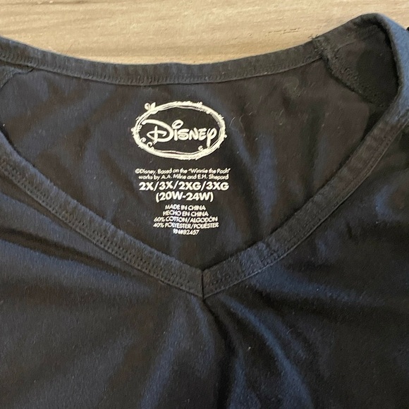 Disney Black Eeyore I Don’t Do Mornings Nightshirt Woman’s Size 2X/20-22 - Picture 6 of 7